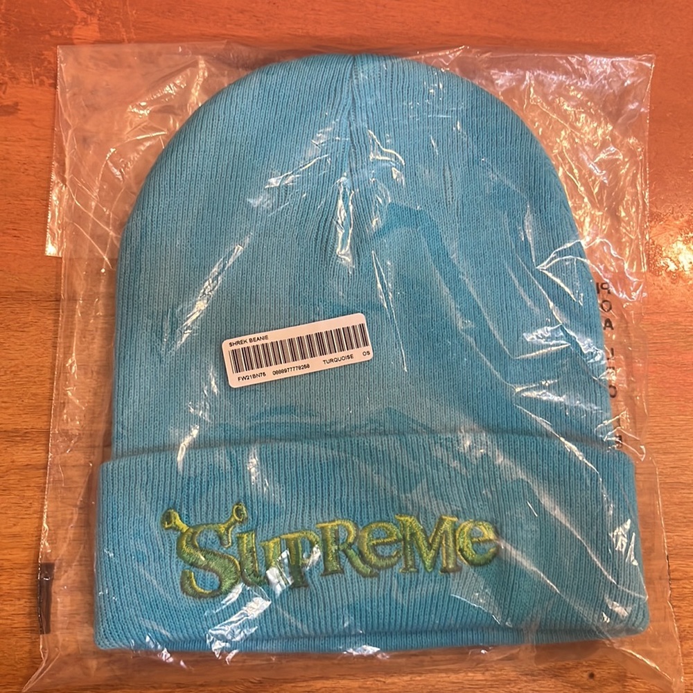 Supreme Shrek Beanie Turquoise Blue - Picture 2 of 3